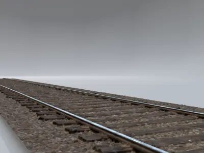 Railway Train Track Low-poly 3D model