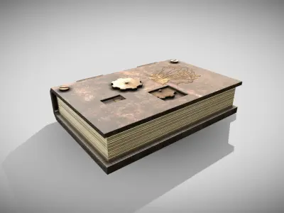 Steampunk book Low-poly 3D model