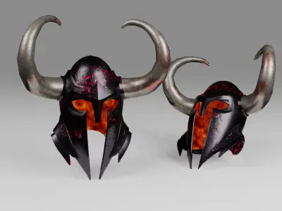 Darklord Helmet - Magical medieval helmet - Evil Low-poly 3D model