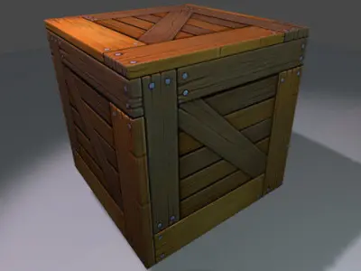 Wood Crate Free low-poly 3D model buy