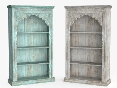 Vintage Bookcase Shelf Low-poly 3D model