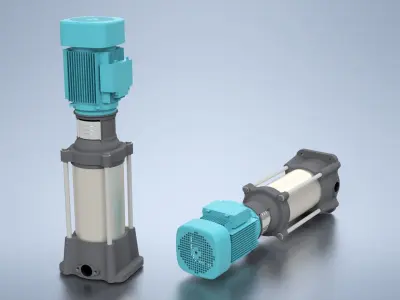Multistage Pump 3D Model Multistage Pump FULL DESIGN  3D print model