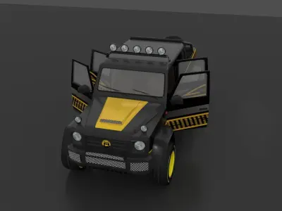 Jeep 6x6 Low-poly 3D model by 3DGamesAssests
