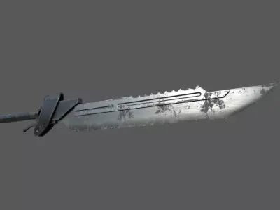 Futuristic sword Low-poly 3D model