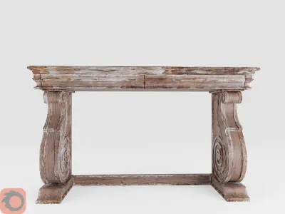 Scroll Console Table 3D model