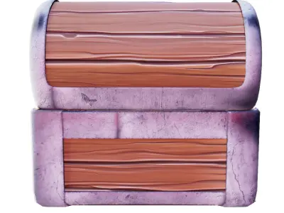 Chest with painted texture Free 3D model