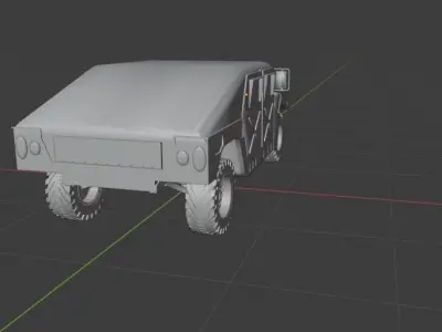 Humvee orange military vehicle Low-poly 3D model