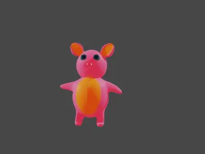 cartoon  monster Low-poly 3D model