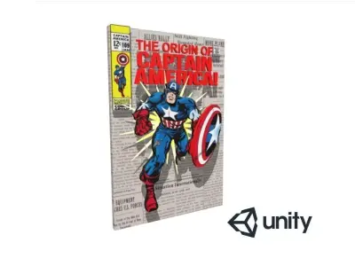 Captain America 3D Comic Low-poly 3D model