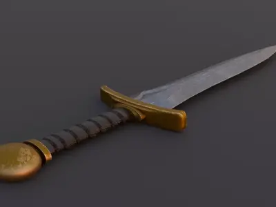  Battle Dagger low poly  Free low-poly 3D model