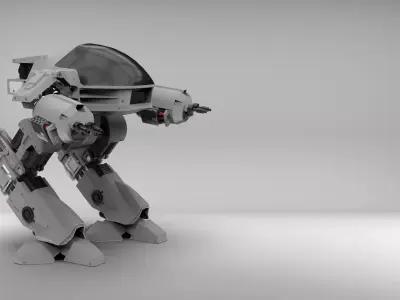ED209 - Police Robot in High Poly 3D model