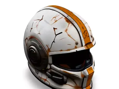 Scifi Helmet Weathered Combat Gear Low-poly 3D model