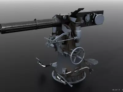 40mm Vickers-Terni Low-poly 3D model