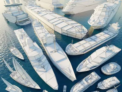 Paper Vessels Low-poly 3D model