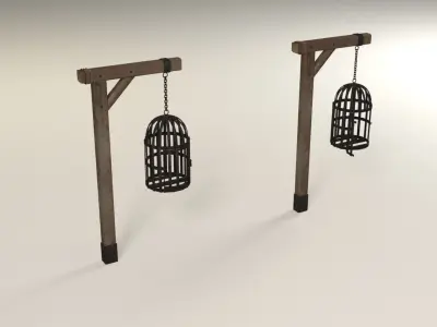 Suspended cage Low-poly 3D model