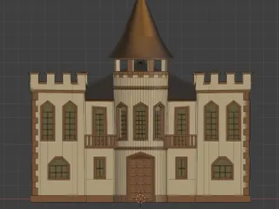 Castle Low-poly 3D model 3