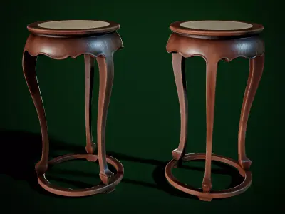 Victorian Round Table Low-poly 3D model