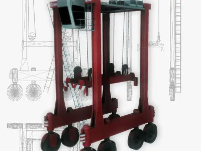 Straddle Carrier low poly Low-poly 3D model
