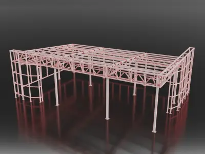 Industrial Metal building 3D model