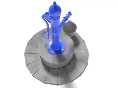 Manual water pump 3D model get