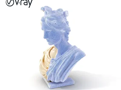 Classical Greek Bust Sculpture D Model Pack Low-poly 3D model