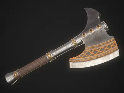 Fantasy Axe 2 - 4 Variations 3D Model Pack