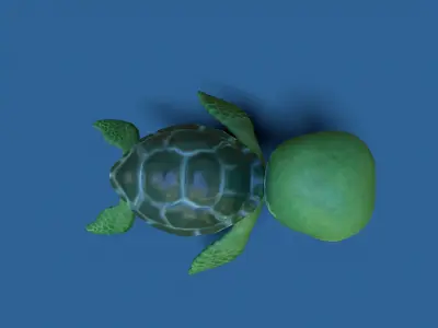 cartoon sea turtle Low-poly 3D model purchase