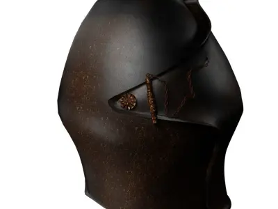 Helmet Dark Visored Medieval 3D model