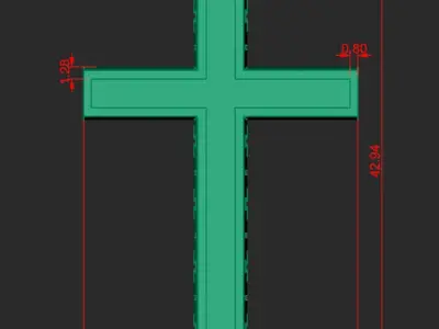 A CROSS WITH A STONE AND A SET OF EYELET AND BEADS INSERTS  3D print model