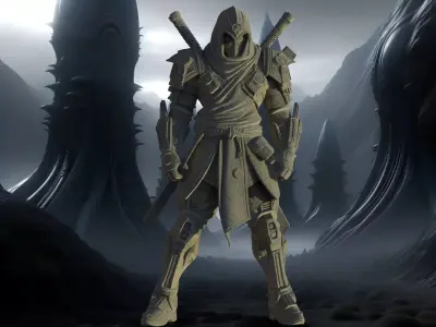 Cyber Ninja  Futuristic Assassin Warrior 3D print model