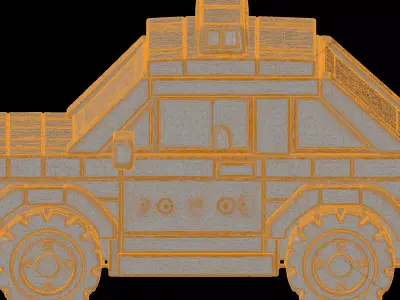 Brick Police Car 3D Print Model 3D print model