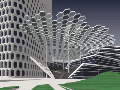 Sketchup Commercial Hotel Office Complex K1 3D model
