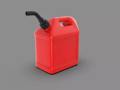 Red Plastic Fuel Can Gasoline Jerry Can 3D Model Low-poly 3D model