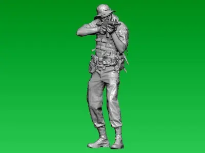 Brimmed soldier statue - 3D print 3D print model purchase