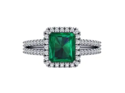 Emerald Radiant Ring 3D print model 15