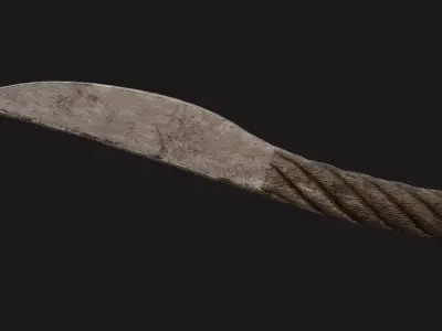 Knife Metal Rope Low-poly 3D model