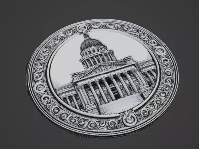 Building House Pendant Medallion 3D print model 9