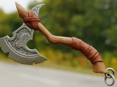 Fantasy Tribal Axe - Stylized Low-Poly Game Weapon Low-poly 3D model