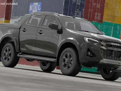 Off-Road Isuzu Pickup 2025 Black Rigged 3D model