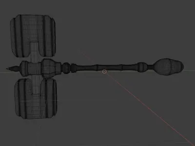 Stone medieval hammer covered with metal and patterns Free 3D model
