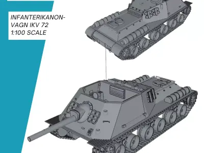 Infanterikanonvagn IKV 72 3D print model