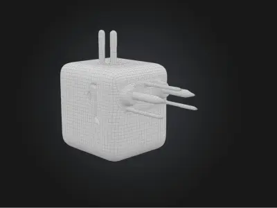 Travel adapter Low-poly 3D model