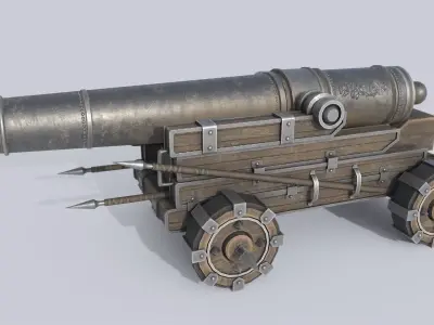 Fantasy cannon Low-poly 3D model