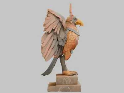 Rooster Statue Low-poly 3D model