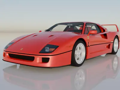 Ferrari F40 1987 High Detail Game Ready Cinematic Low-poly 3D model