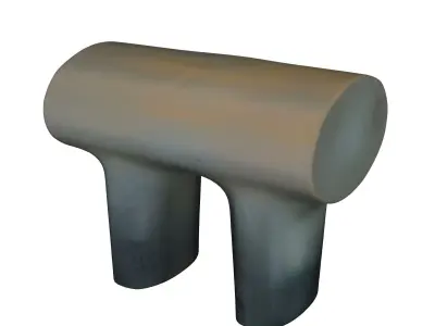 Polished Stainless Steel Stool 3D model