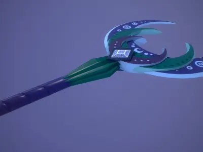 moon great axe Low-poly 3D model