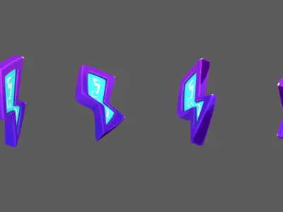 3D Sword and thunder Model Low-poly 3D model