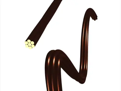 Cable copper wire Free low-poly 3D model