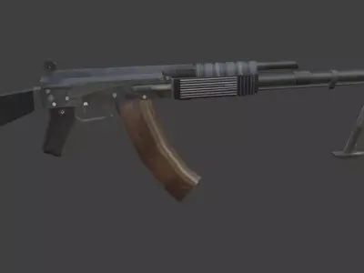 weapon rpk gun Low-poly 3D model